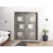 Vdomdoors Sliding French Dbl Pocket Doors 84 x 80in, Nebraska Grey W/ Frosted Glass, Kit Trims Rail Hardware SETE6933DP-NEB-84 - alternate 7